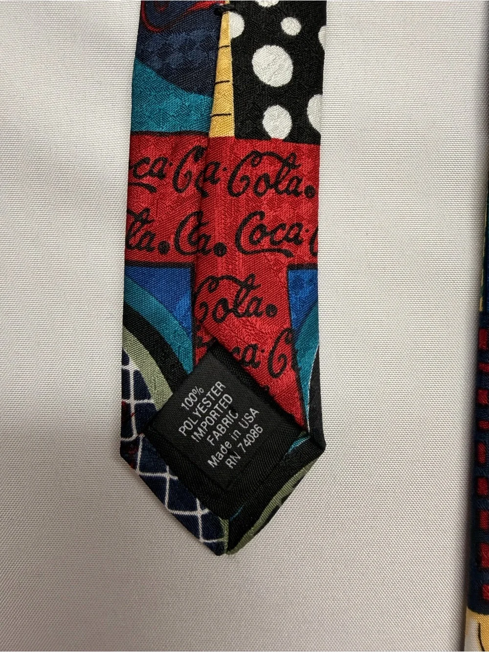 Vintage 90’s Coca-Cola Novelty Necktie Logo Bottle Print Made in USA